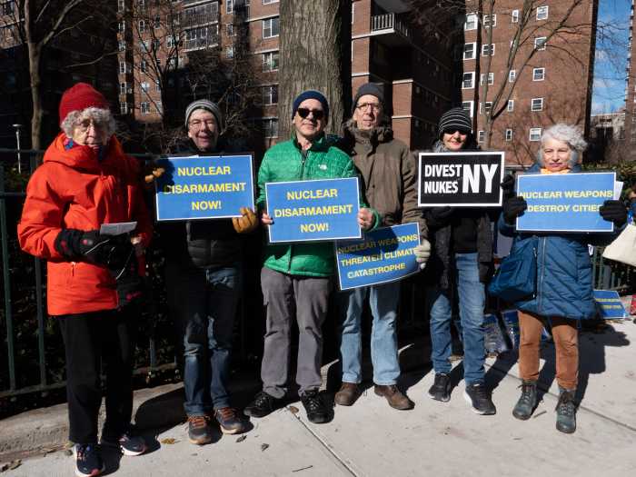 Members of Rise and Resist participate in the demonstration on Bayard Rustin's birthday.