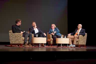 From left to right: Moderator Stephen Petrus, NYPD chief of staff Ryan Merola, DignityUSA executive director Marianne Duddy-Burke, and former Councilmember Sal Albanese.