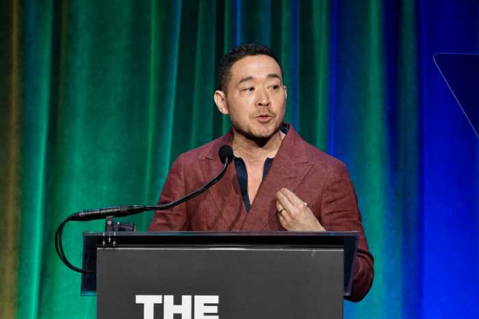 Ken Ohashi delivers remarks at The Center's dinner on April 16.