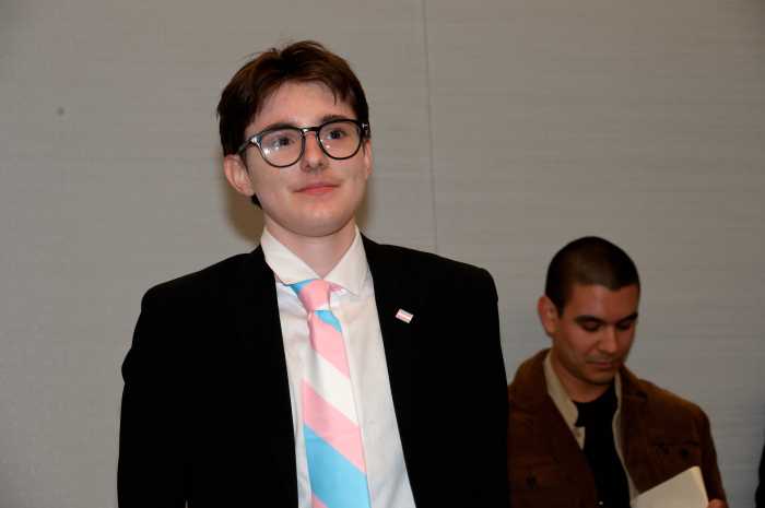 Lorelei Crain attends the Stonewall Democratic Club of New York City's April 29 meeting.
