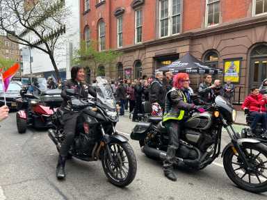 Sirens Women’s+ Motorcycle Club of NYC commemorates Lesbian Visibility Week at the LGBT Center.