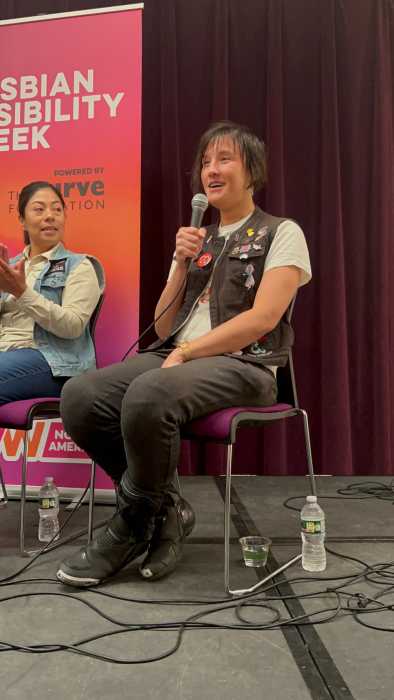 Diane "Radar" Barnes during the panel discussion.