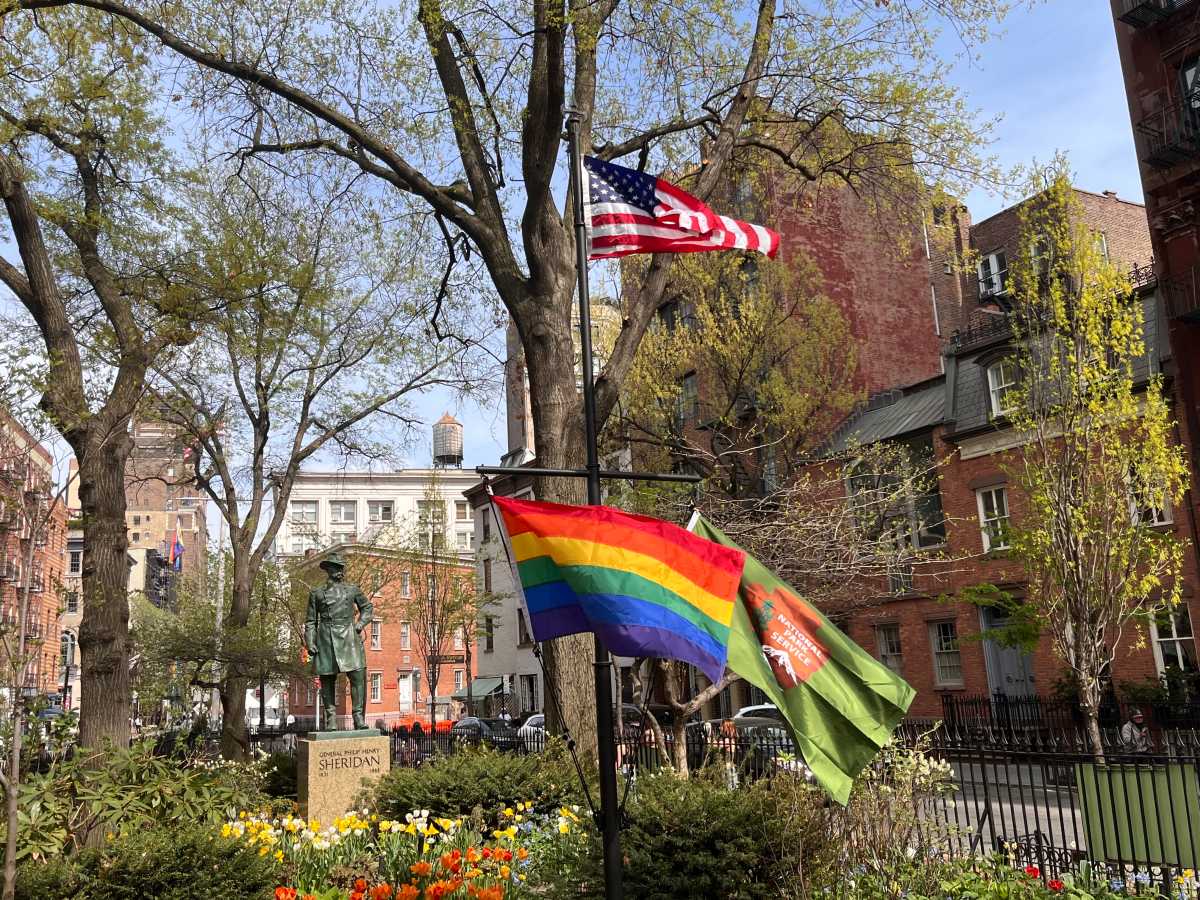 The flagpole at the Stonewall National Monument on April 16.
