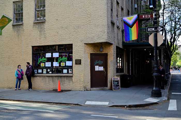 Outside Julius' Bar on April 21 — the 60th anniversary of the historic "sip-in."