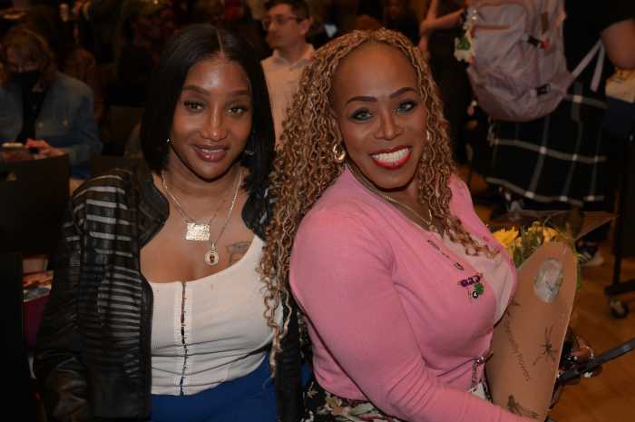 Tabytha Gonzalez of Destination Tomorrow and Kim Watson-Benjamin of Public Advocate Jumaane Williams' office.