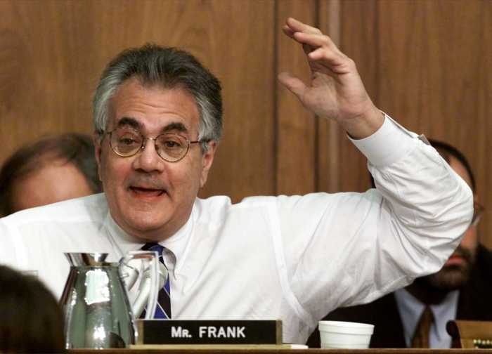 Rep. Barney Frank (D/MA.) makes a point during a meeting of the House Judiciary Committee October 5, 1998.