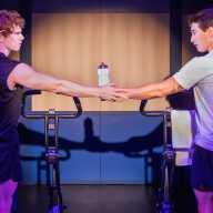 Jay Armstrong Johnson and Jimin Moon in “Heated Rivalry: The Unauthorized Musical Parody”