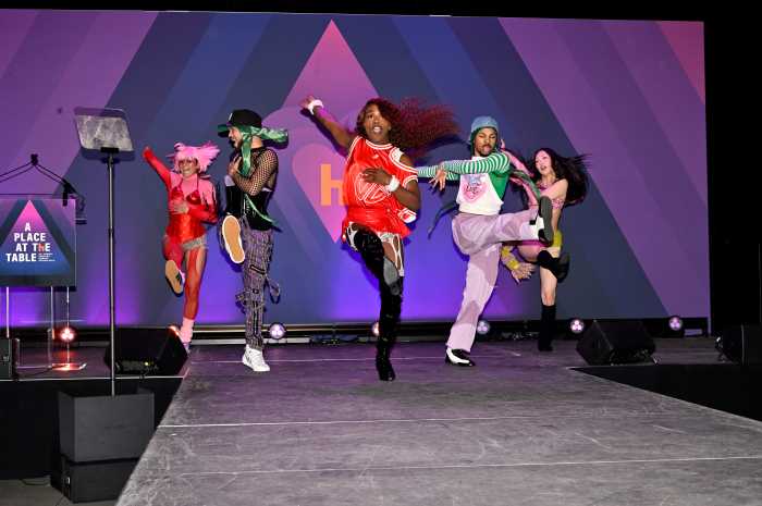 Performers dance on stage at Ali Forney Center's annual gala.