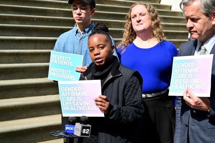 Kei Williams, the executive director of New Pride Agenda, at Tweed Coruthouse on May 13.