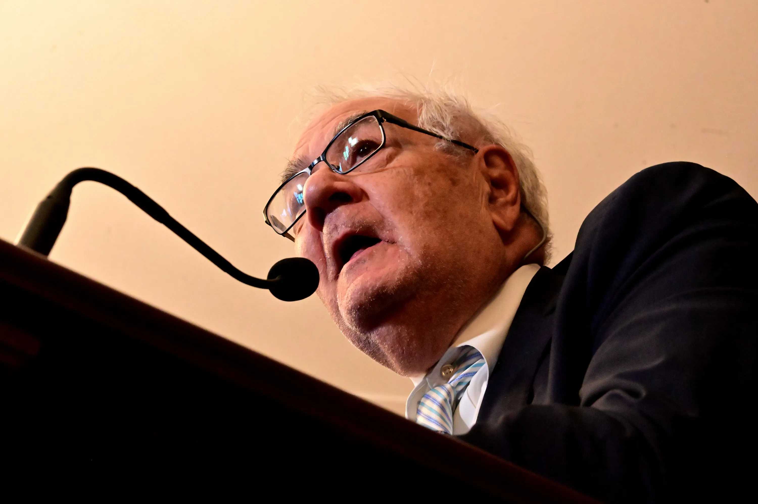 Barney Frank delivers remarks at the Capitol in 2022 during a ceremony celebrating the passage of the Respect for Marriage Act.