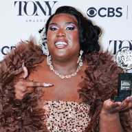 Qween Jean poses with the Best Costume Design of a Musical award for "Cats: The Jellicle Ball" during the 79th Annual Tony Awards in New York City, U.S., June 7, 2026.