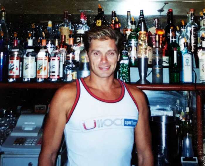 Bartender Edison Farrow at Twist in Miami in 1998.