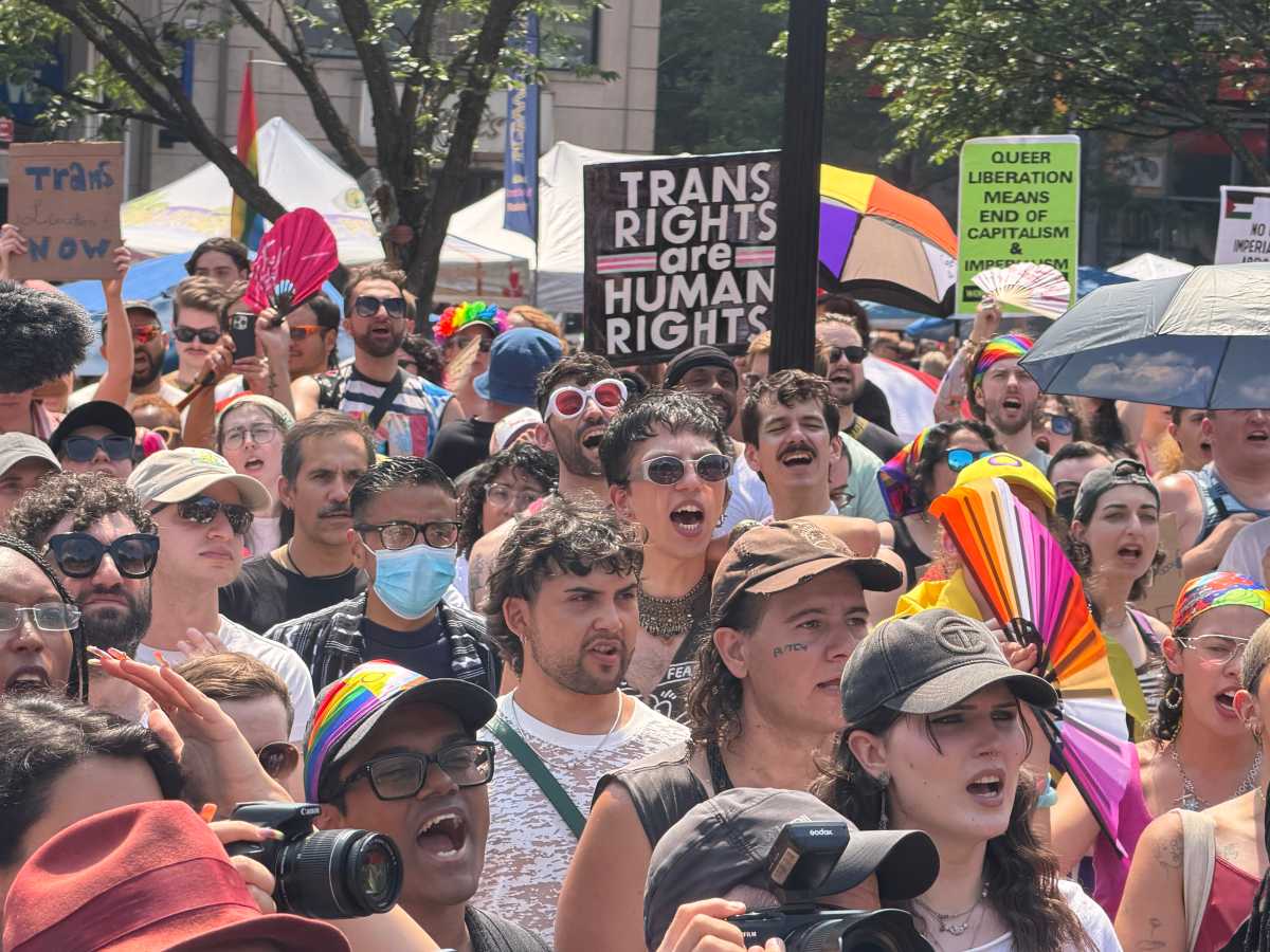 The crowd at the Queer Liberation March on June 28, 2026.