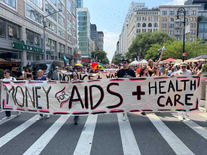 Healthcare remains a key theme at the Queer Liberation March, especially at a critical time in the fight for gender-affirming care, HIV/AIDS funding, and more.