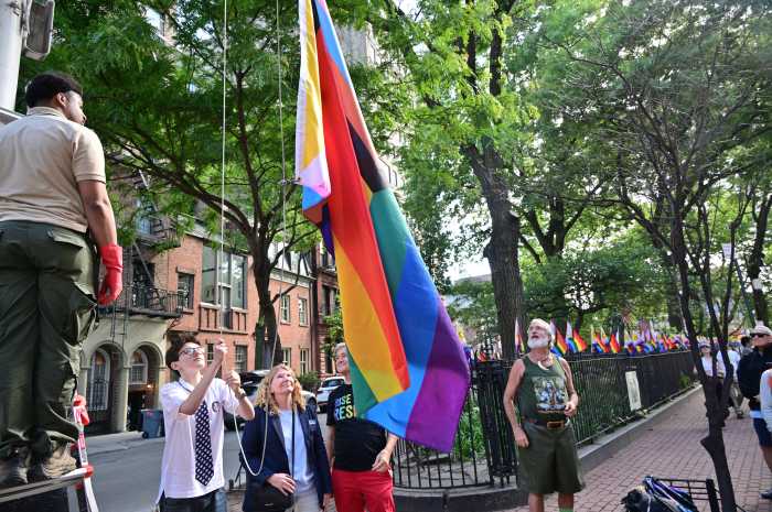 Up goes the flag.