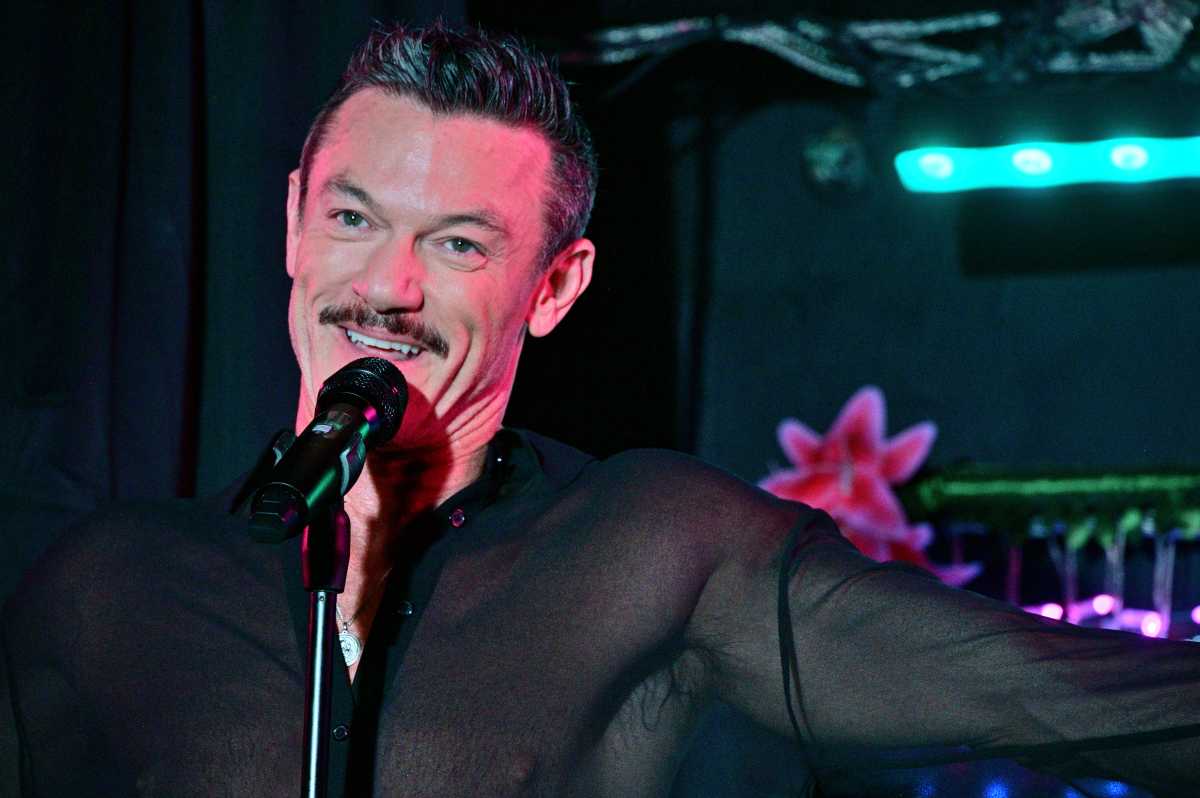 Luke Evans is all smiles at the Stonewall Inn Gives Back Initiative's Pride kickoff event.