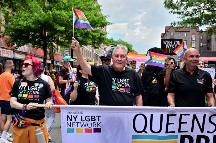 Former City Councilmember and teacher Daniel Dromm (center) and New York LGBT Network president David Kilmnick.