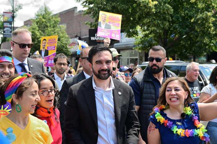 Mayor Zohran Mamdani looks on during Queens Pride on June 7.