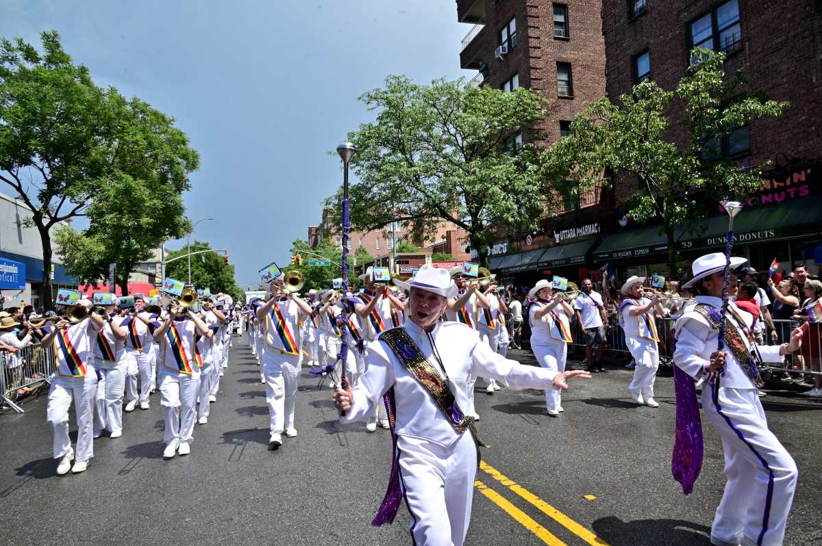 The Queer Big Apple Corps contingent performs along the 34th annual Queens Pride Parade on June 7.