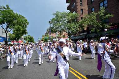 The Queer Big Apple Corps contingent performs along the 34th annual Queens Pride Parade on June 7.