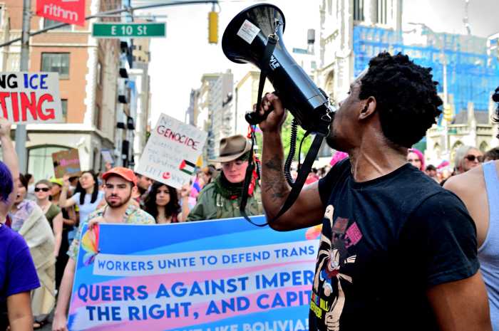 Marching and speaking out.