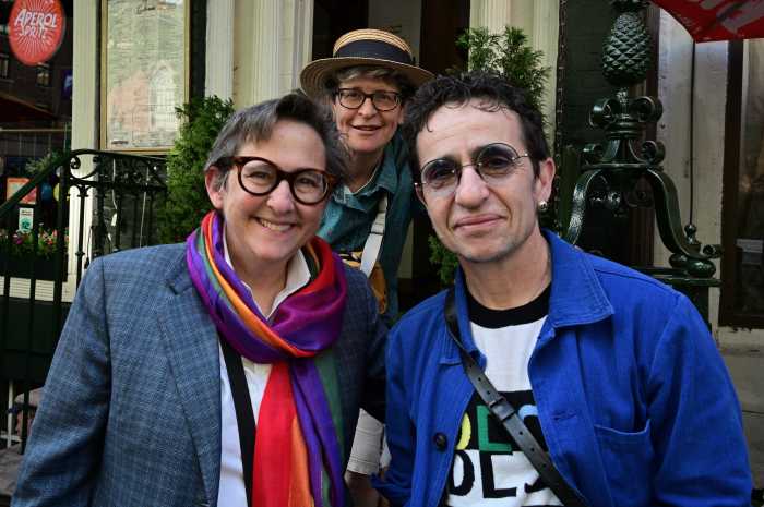 Rabbi Sharon Keinbaum, musician Eve Sicular, and writer M. Gessen were at the Eve Adams event.