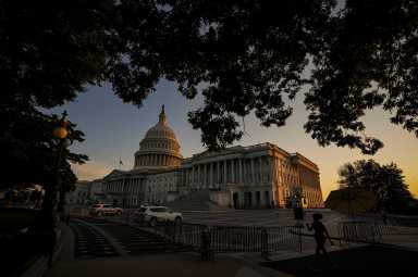 The sunlight falls on the U.S. Capitol as the sun sets in Washington, D.C., U.S., July 13, 2026.