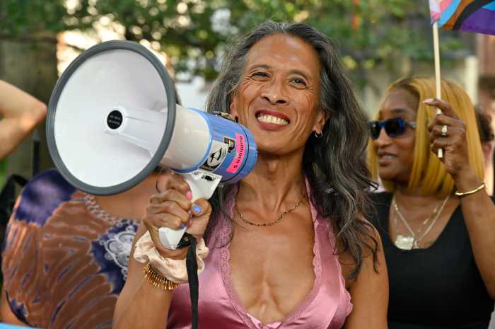 Dee Chen represents NYC Pride.