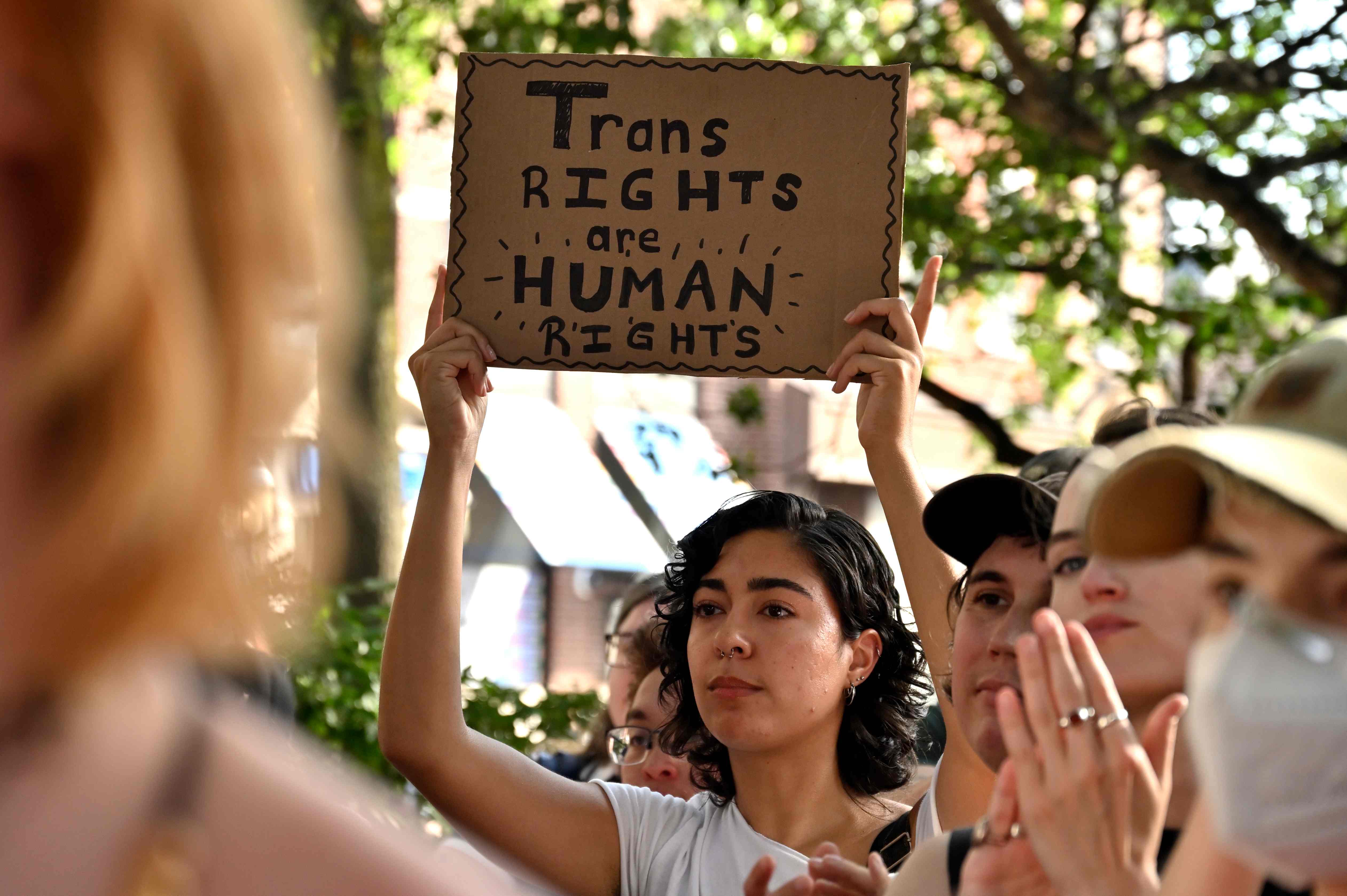 Standing up for trans rights at the Stonewall National Monument on June 30.